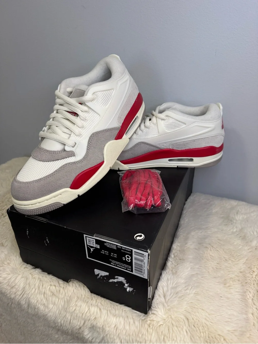 Jordan Air Jordan 4 RM Fire Red Sail/College Grey Low Top Men HF8126-100